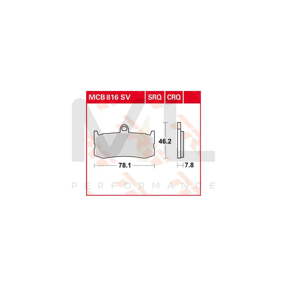 TRW Sinter Street Mcb816Sv Brake Pad Set | ML Performance Car Parts