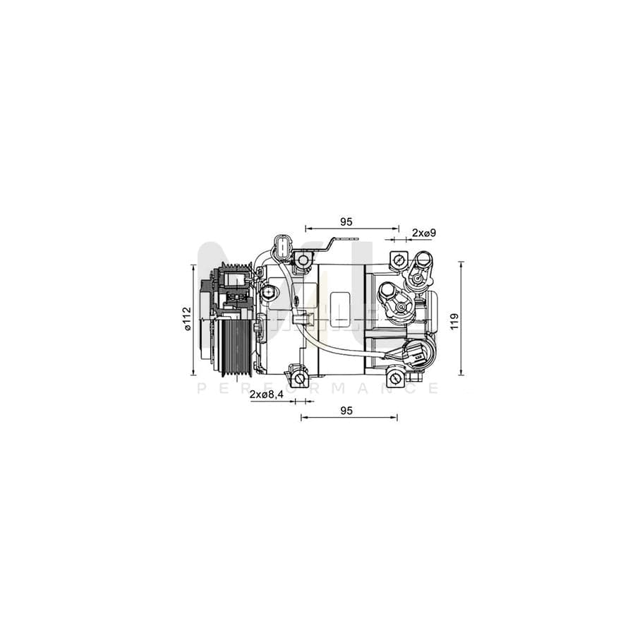 MAHLE ORIGINAL ACP 1461 000P Compressor, air conditioning for HYUNDAI i10 PAG 46 YF, Refrigerant: R 1234yf, R 134a | ML Performance Car Parts