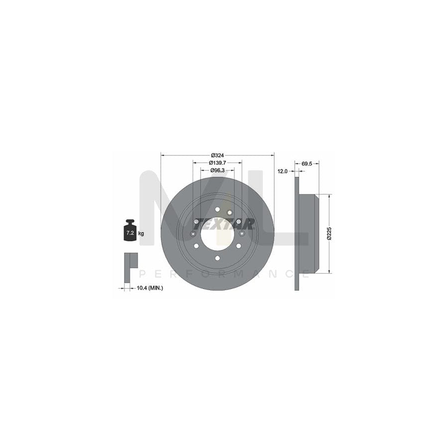 TEXTAR 92161800 Brake Disc for KIA SEDONA Solid, without wheel hub, without wheel studs | ML Performance Car Parts