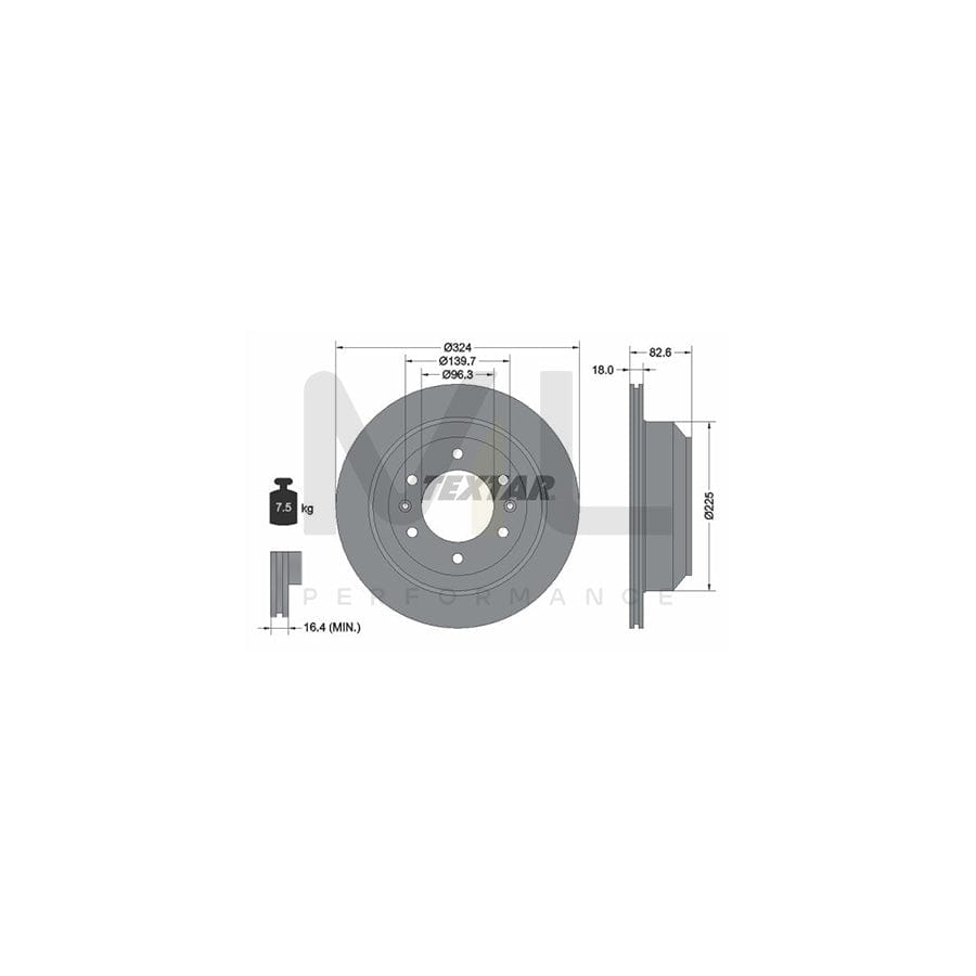 TEXTAR 92203900 Brake Disc for HYUNDAI H-1 Box Internally Vented, without wheel hub, without wheel studs | ML Performance Car Parts