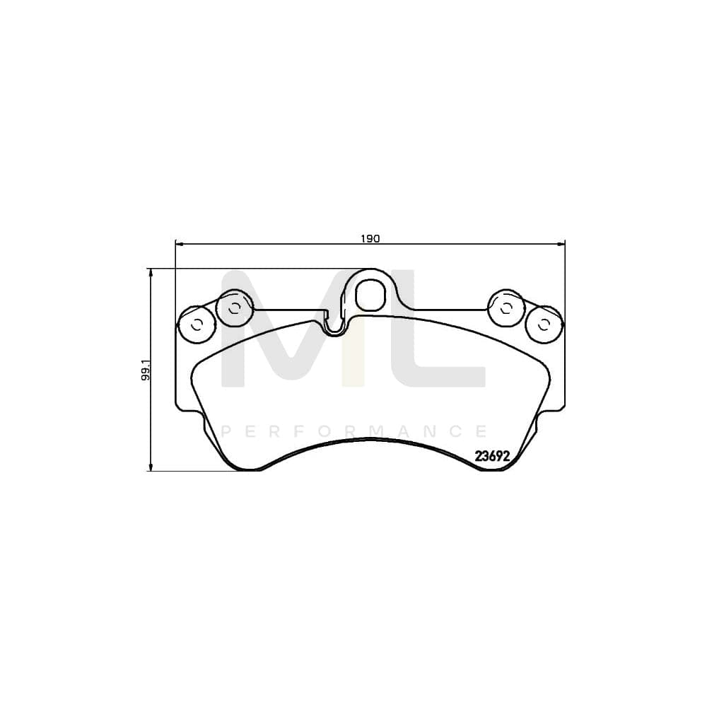 Hella 8DB 355 018-701 Brake Pad Set Prepared For Wear Indicator, With Counterweights | ML Performance Car Parts