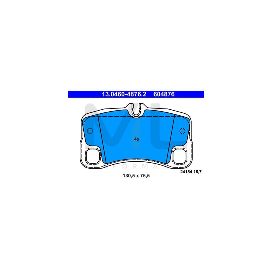 ATE 13.0460-4876.2 Brake pad set for PORSCHE 911 Coupe (997) excl. wear warning contact, prepared for wear indicator | ML Performance Car Parts