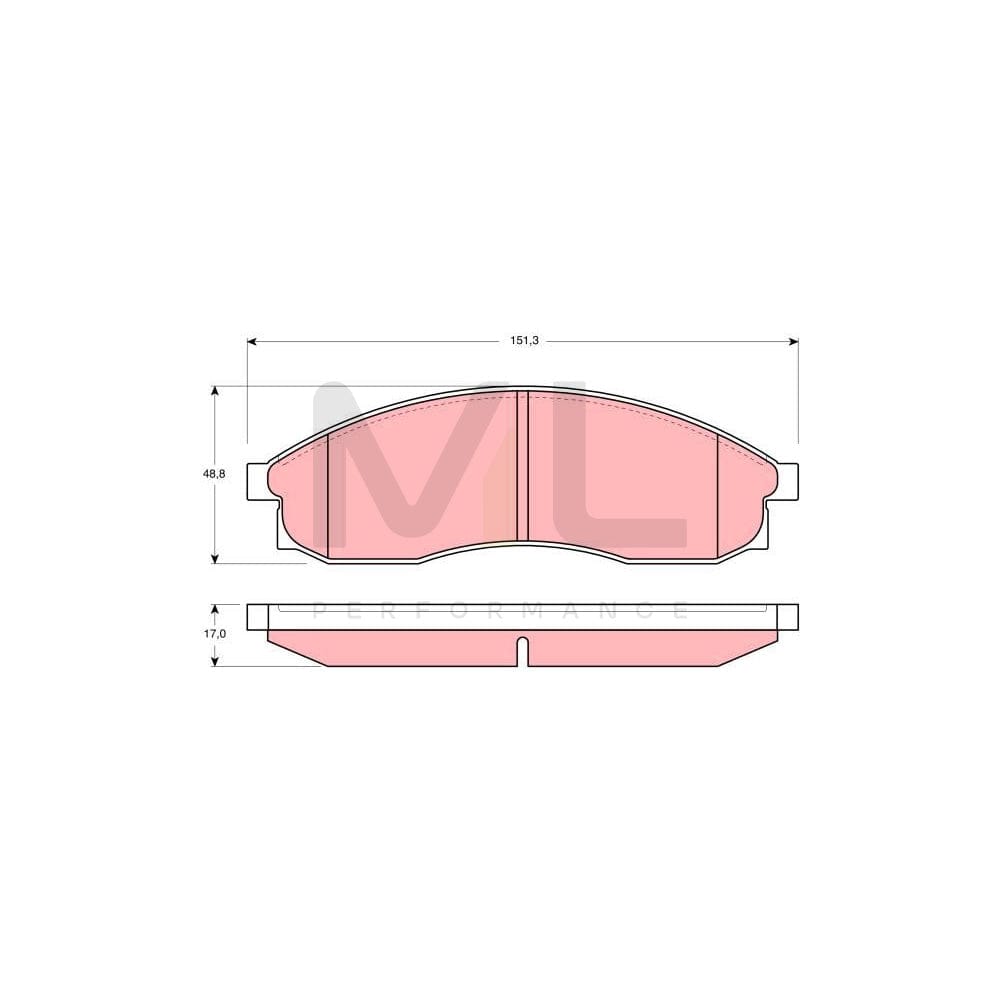 TRW Gdb3107 Brake Pad Set Not Prepared For Wear Indicator | ML Performance Car Parts