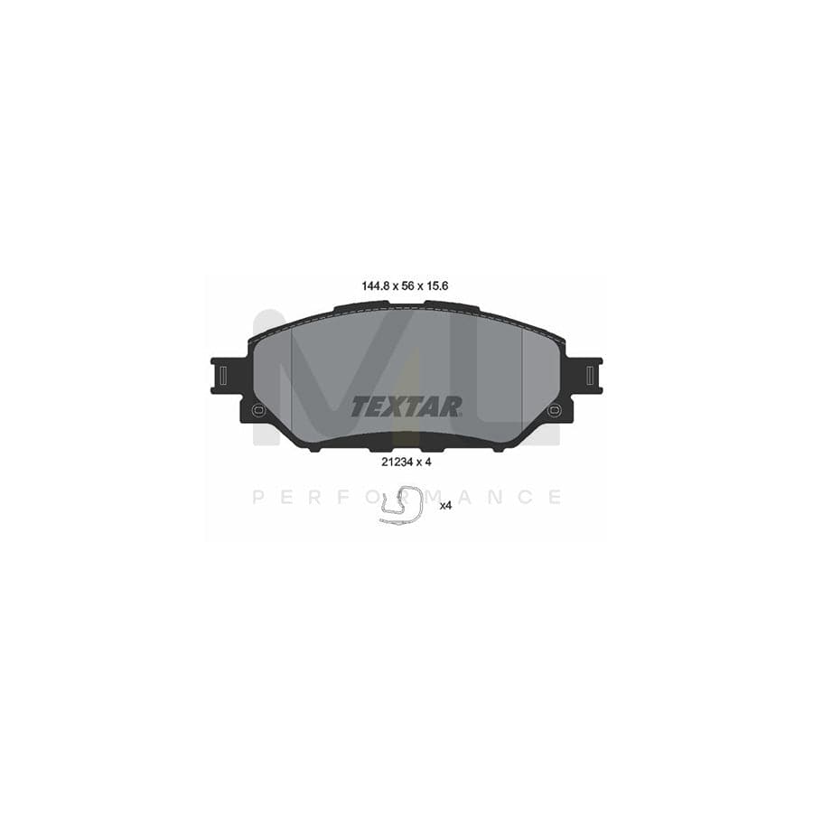 TEXTAR 2123401 Brake pad set for TOYOTA Hilux VIII Pickup incl. wear warning contact, with accessories | ML Performance Car Parts