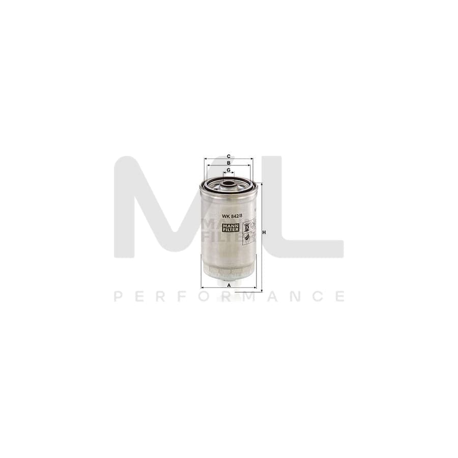 MANN-FILTER WK 842/8 Fuel filter Spin-on Filter | ML Performance Car Parts