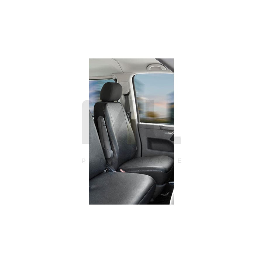 WALSER 11455 Car seat cover for VW TRANSPORTER Black, Leatherette, Polyester, Front | ML Performance Car Parts