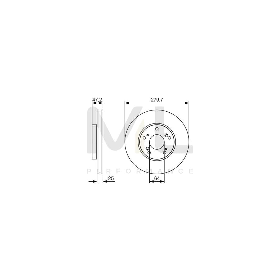 BOSCH 0 986 479 S82 Brake Disc Vented, Oiled | ML Performance Car Parts