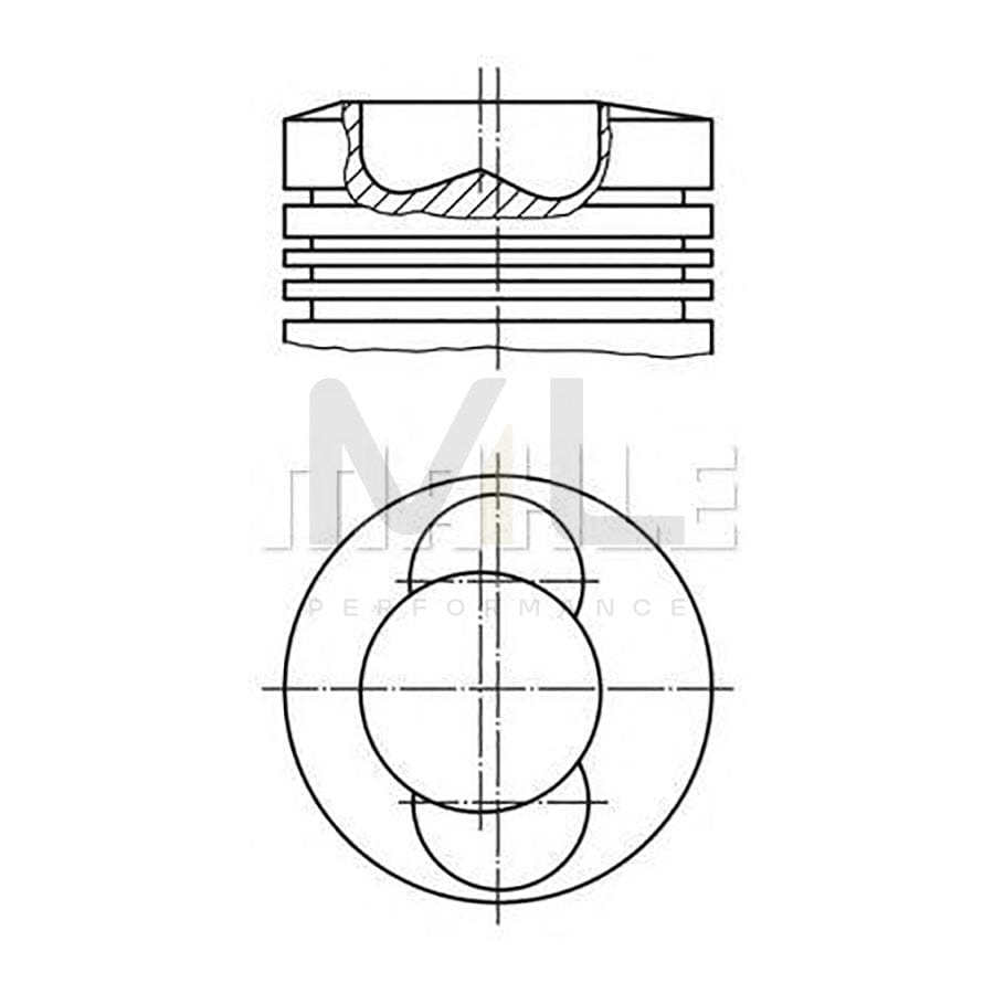 MAHLE ORIGINAL 101 71 00 Piston 125 mm, with piston rings, with cooling duct, with piston ring carrier | ML Performance Car Parts