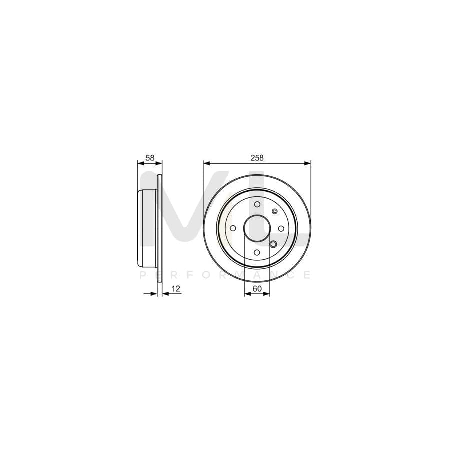 BOSCH 0 986 479 T52 Brake Disc Solid, Oiled | ML Performance Car Parts