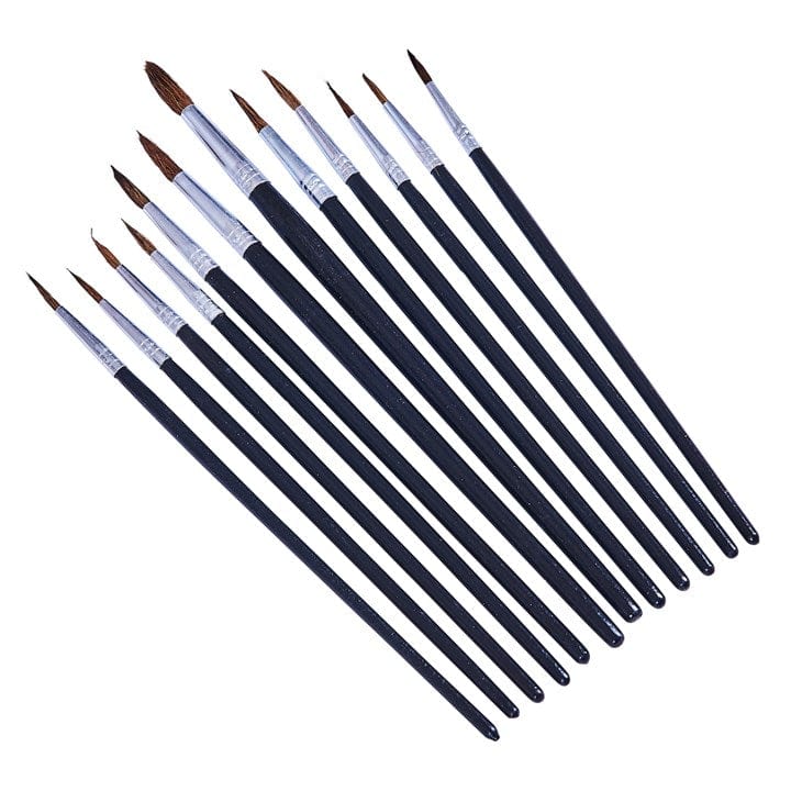 Amtech 12pcs. Fine Pointed Tip Art Brush Set | ML Performance DIY & Power Tools