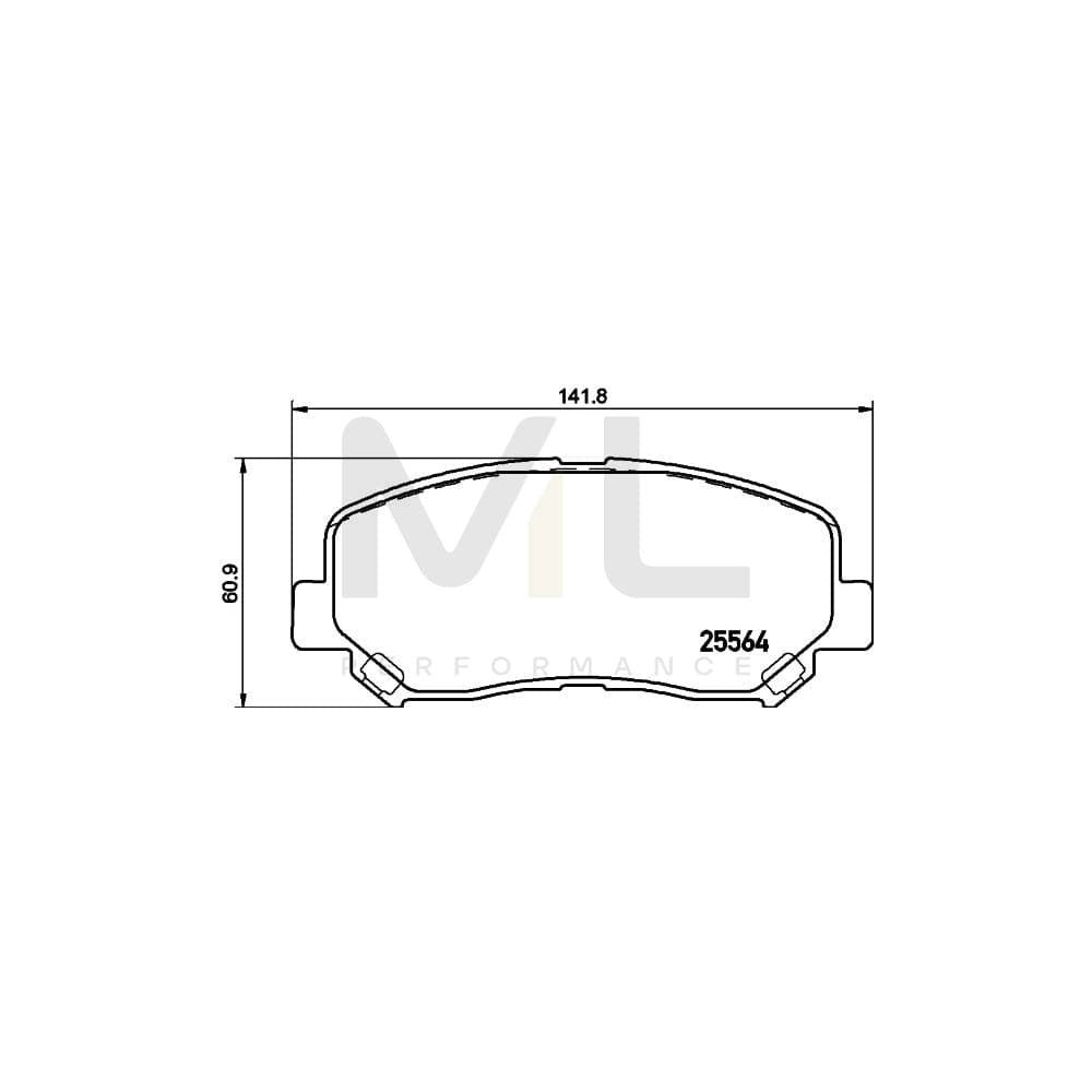 Hella 8DB 355 020-511 Brake Pad Set Incl. Wear Warning Contact | ML Performance Car Parts