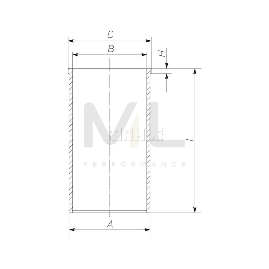 MAHLE ORIGINAL 227 LW 00108 001 Cylinder Sleeve 132,0mm | ML Performance Car Parts