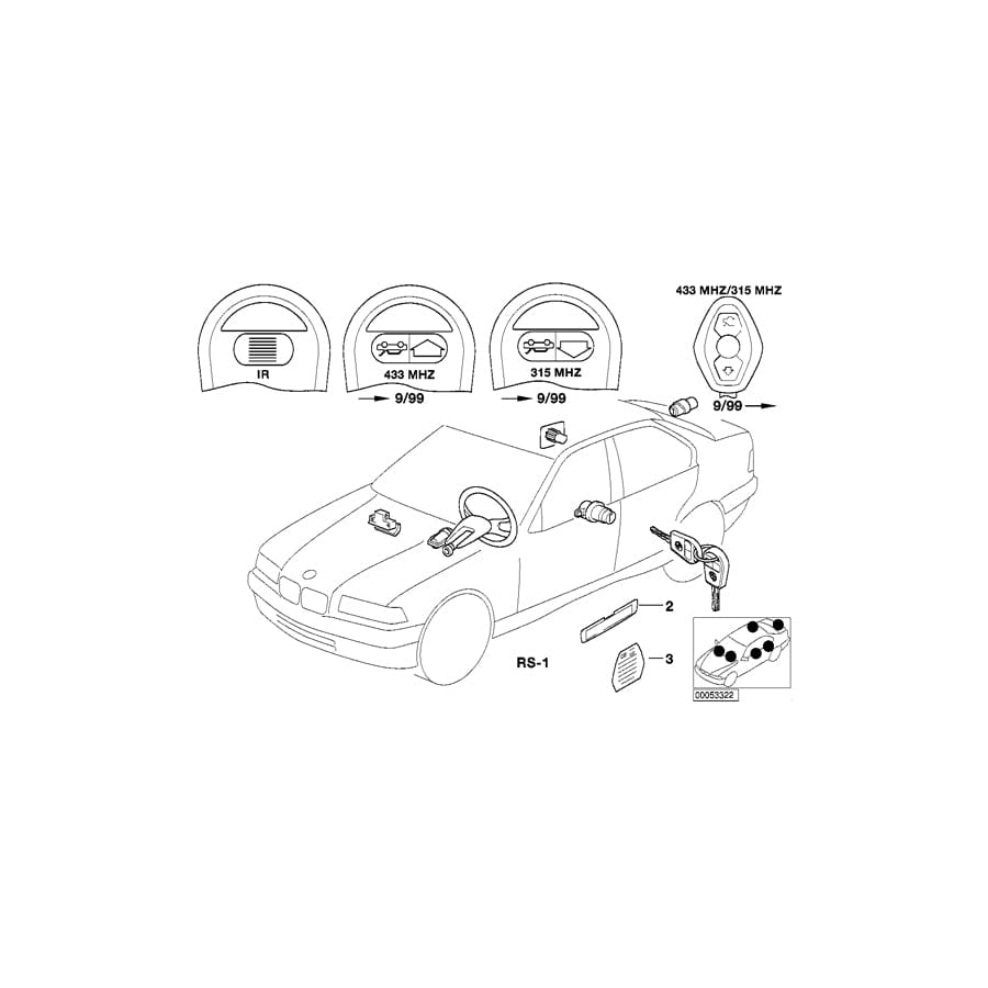 Genuine BMW 51219068978 E38 Set Unif.Lock.Syst.W/Ews Ctrl Unit(Code) 315 MHZ (Inc. 735i, 750iLS & 740i) | ML Performance UK Car Parts