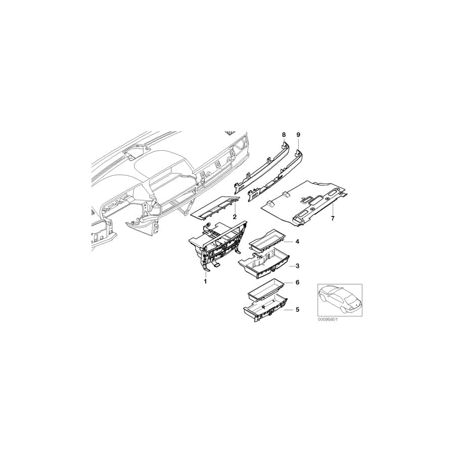 Genuine BMW 51457007940 E65 E67 E66 Oddments Tray SCHWARZ (Inc. 750i, 745Li & 740d) | ML Performance UK Car Parts