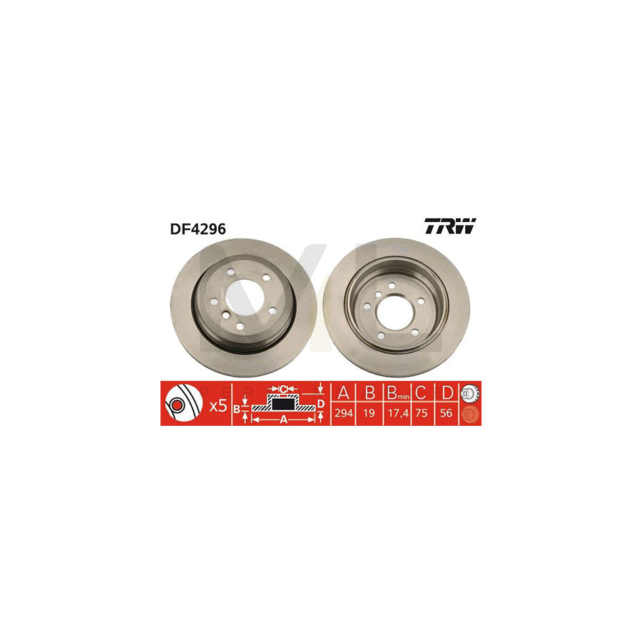 TRW DF4296 Brake Disc for BMW 3 Series Vented | ML Performance Car Parts