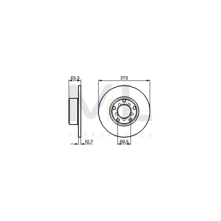 BOSCH 0 986 478 055 Brake Disc Solid, Oiled | ML Performance Car Parts