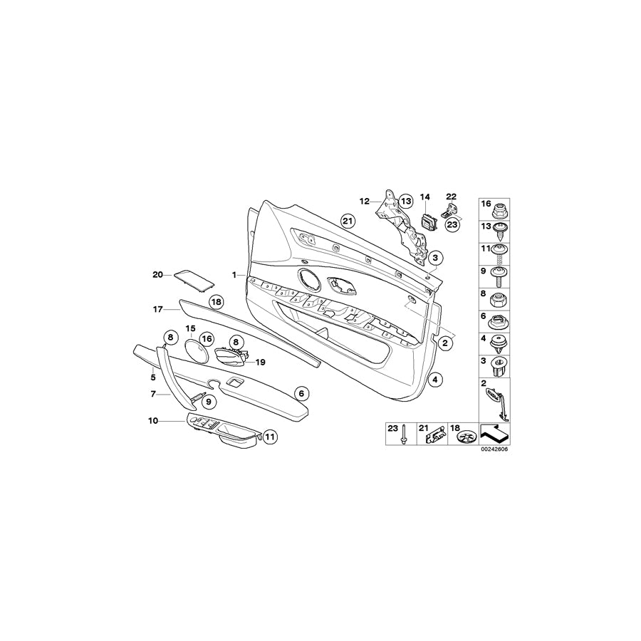 Genuine BMW 51417233427 E60 E61 Door Panel, Leather, Front Left NATURBRAUN (Inc. 530i, 535d & 525d) | ML Performance UK