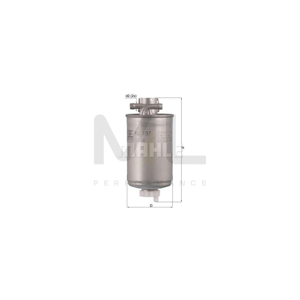 MAHLE ORIGINAL KL 197 Fuel filter for AUDI A2 (8Z0) In-Line Filter | ML Performance Car Parts