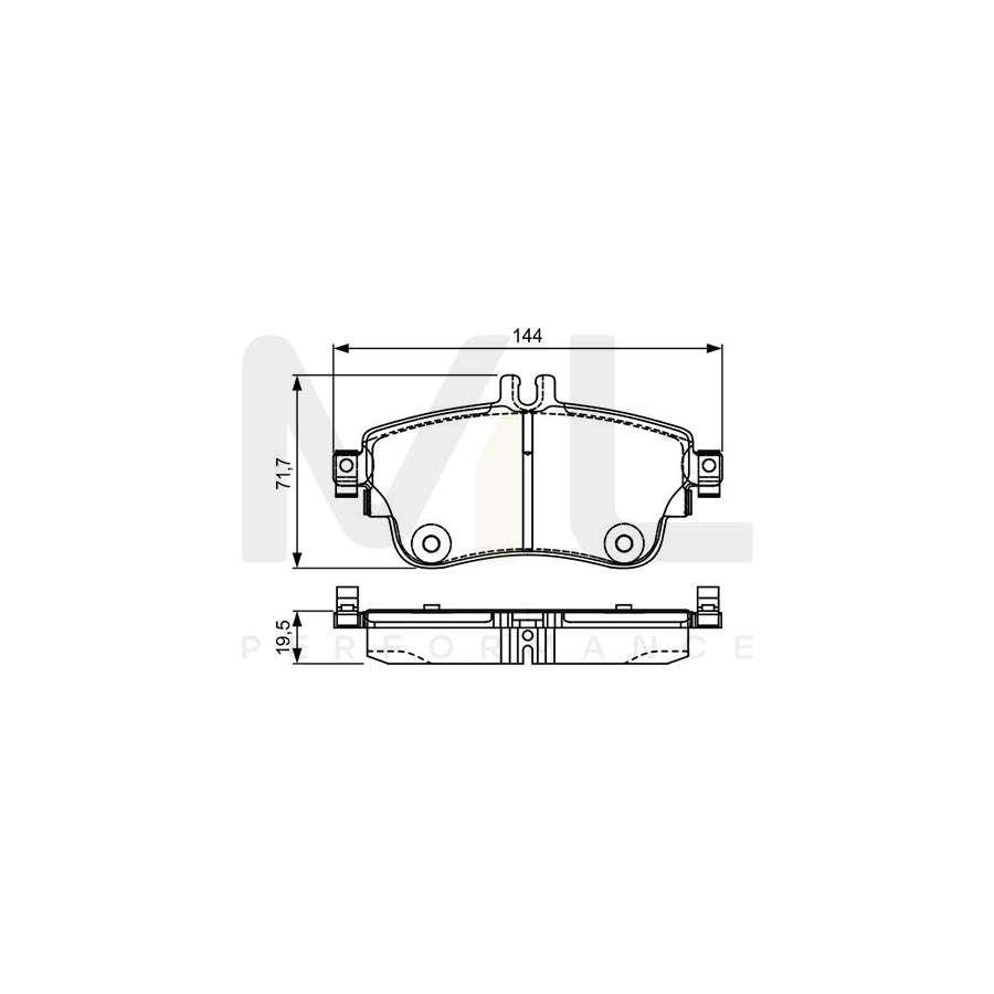 Bosch 0986495299 Brake Pad Set Excl. Wear Warning Contact, With Anti-Squeak Plate, With Mounting Manual BP1588 | ML Performance Car Parts