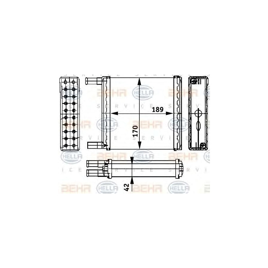 Hella 8FH 351 311-451 Heater Matrix