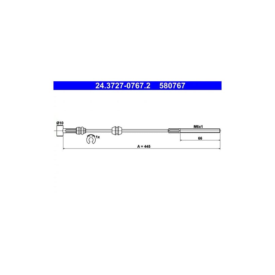 ATE 24.3727-0767.2 Hand Brake Cable