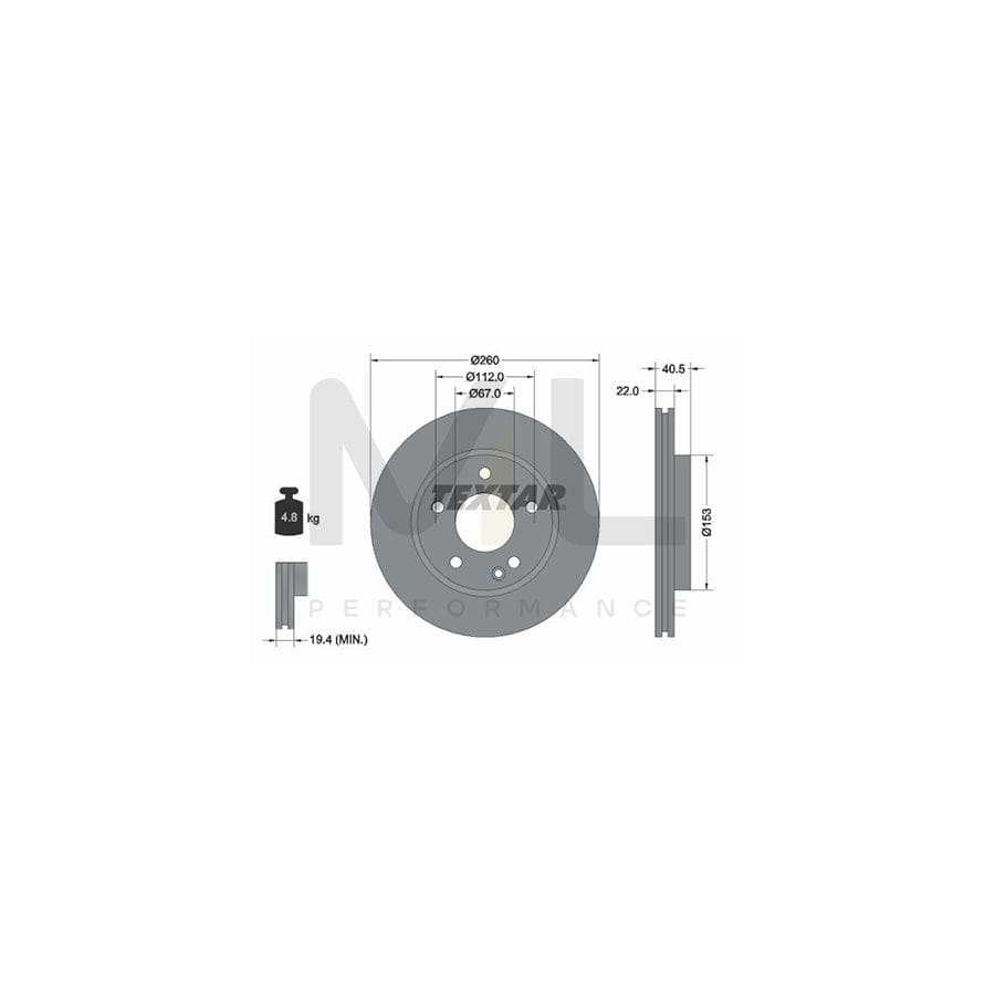 TEXTAR 92091300 Brake Disc suitable for MERCEDES-BENZ A-Class (W168) Internally Vented, without wheel hub, without wheel studs | ML Performance Car Parts