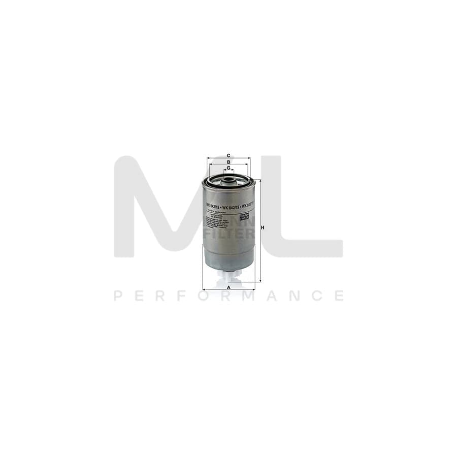 MANN-FILTER WK 842/15 Fuel filter for FIAT DUCATO Spin-on Filter | ML Performance Car Parts