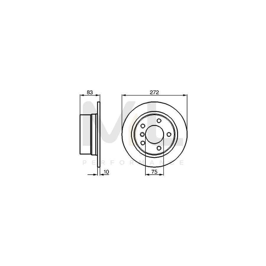 BOSCH 0 986 478 439 Brake Disc for BMW Z3 Solid, Coated | ML Performance Car Parts