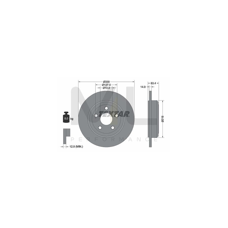 TEXTAR PRO 92274703 Brake Disc Solid, Coated, without wheel hub, without wheel studs | ML Performance Car Parts