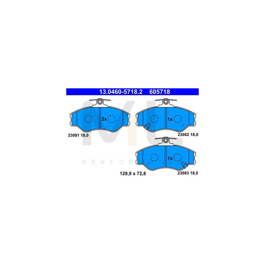 ATE 13.0460-5718.2 Brake pad set for HYUNDAI H100 with acoustic wear warning | ML Performance Car Parts