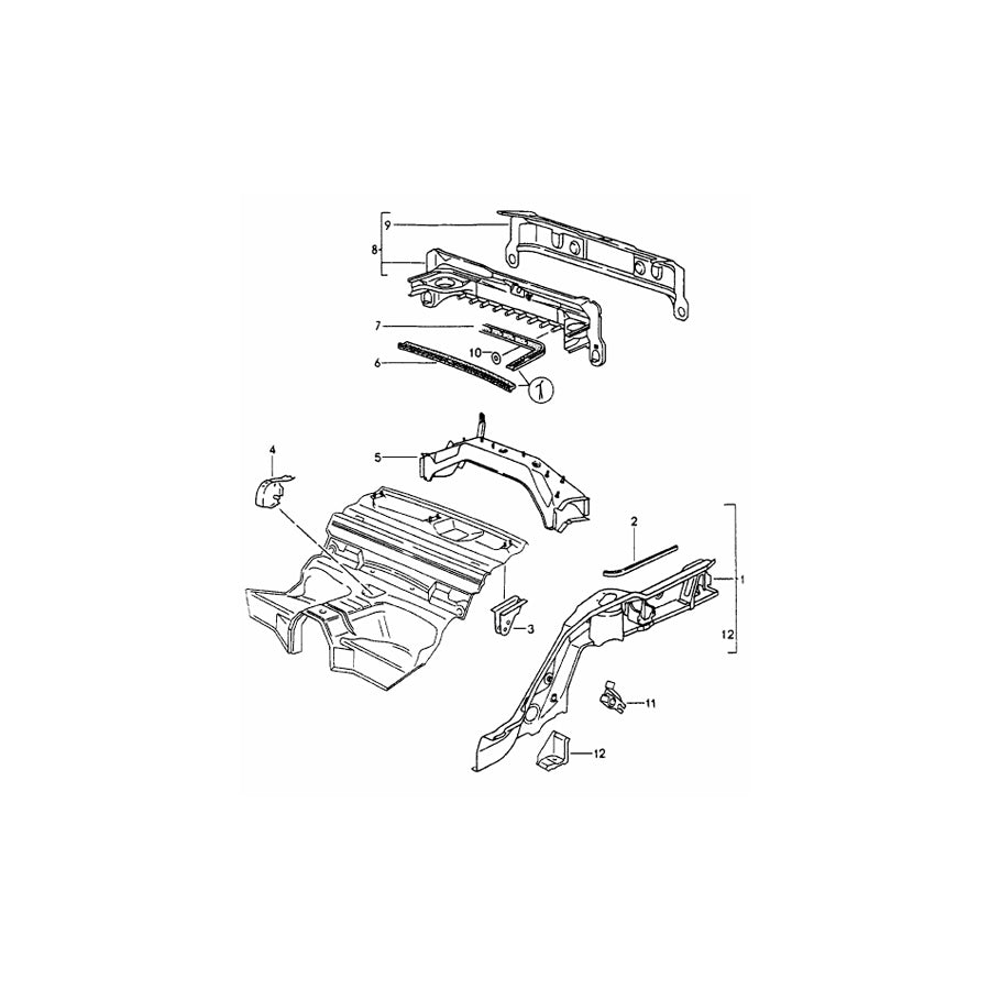 Genuine Porsche Rear Panel (Chassis) Porsche 993 1994-98 | ML Performance UK Car Parts