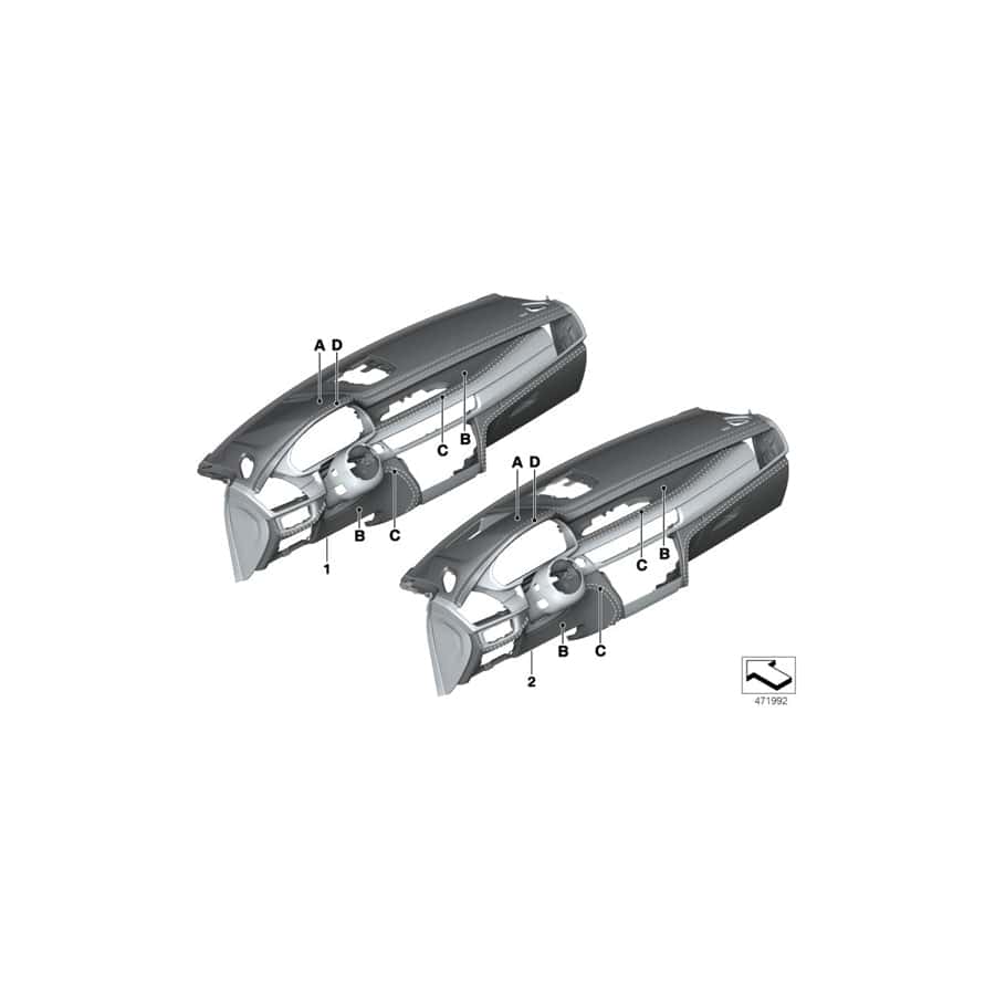 Genuine BMW 51457990385 F16 Trim Panel Dashboard, Leather INDIVIDUAL (Inc. X6) | ML Performance UK Car Parts