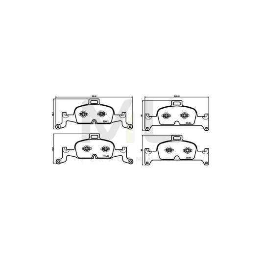 Brembo P 85 164X Brake Pad Set Prepared For Wear Indicator, With Anti-Squeak Plate, With Counterweights | ML Performance Car Parts