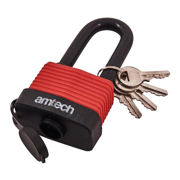 Amtech 50mm Long Shackle Weatherproof Padlock | ML Performance DIY & Power Tools