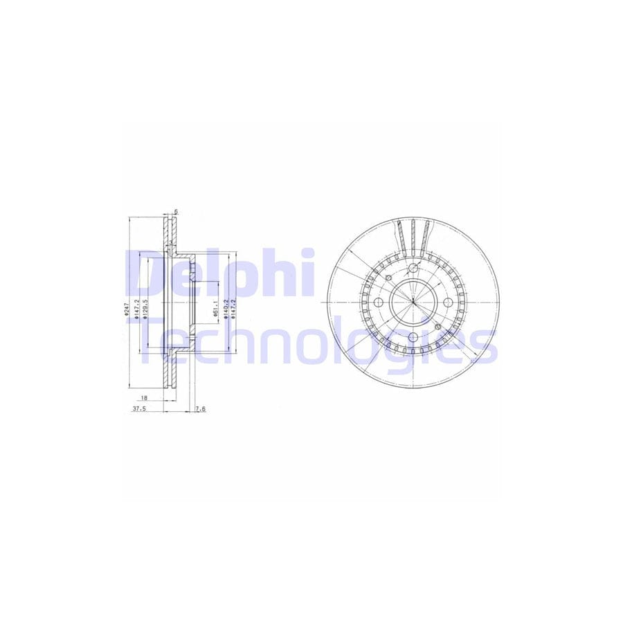 Delphi Bg3134 Brake Disc For Nissan Almera