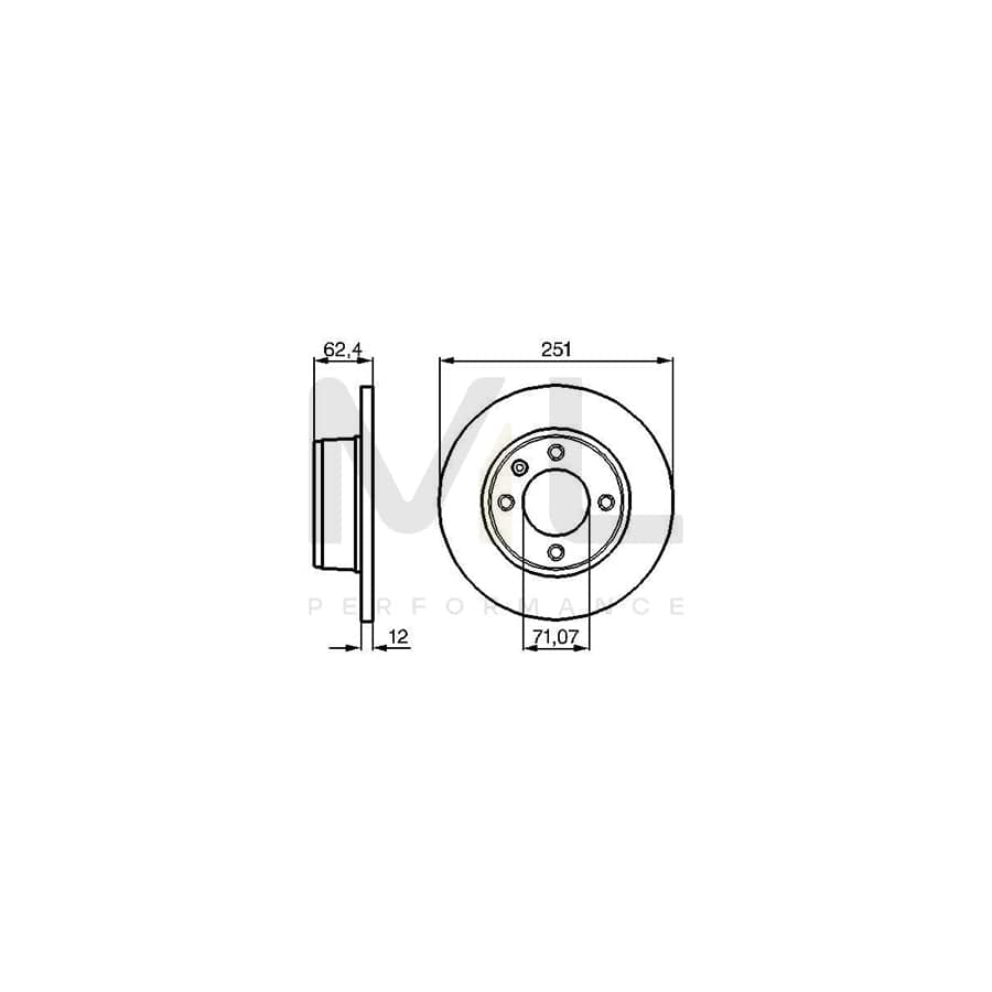 BOSCH 0 986 478 879 Brake Disc for CITROEN XANTIA Solid, Oiled | ML Performance Car Parts