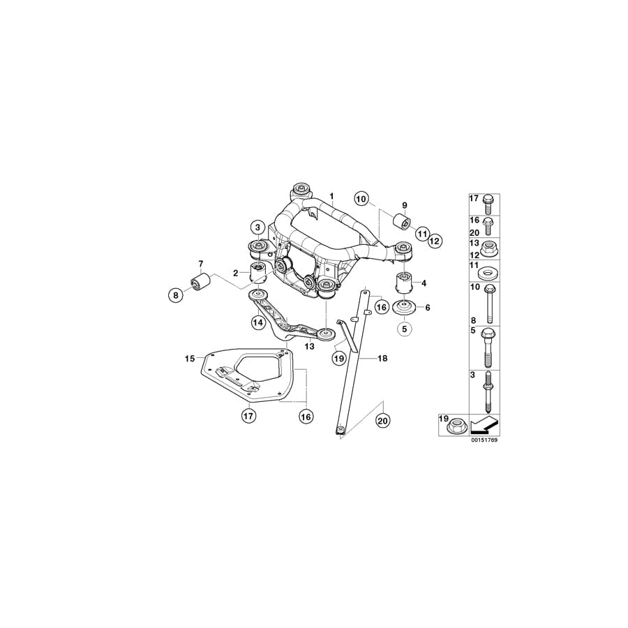 Genuine BMW 51617213524 E85 E86 Pull Rod Right (Inc. Z4 3.0si, Z4 2.5i & Z4 2.5si) | ML Performance UK Car Parts