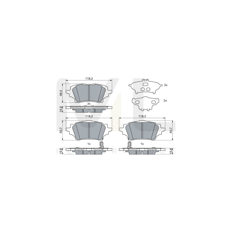 Bosch 0986424911 Brake Pad Set With Acoustic Wear Warning, With Anti-Squeak Plate, With Mounting Manual BP2529 | ML Performance Car Parts