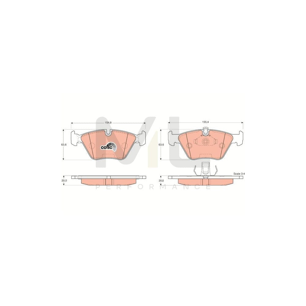 TRW Cotec Gdb1404 Brake Pad Set Prepared For Wear Indicator | ML Performance Car Parts