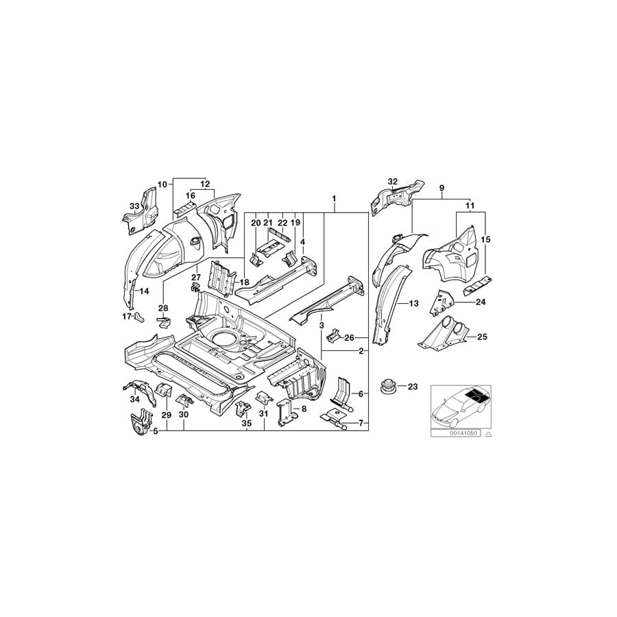 Genuine BMW 41148413704 E36 Reinforcement Wheelhousing Right (Inc. Z3) | ML Performance UK Car Parts