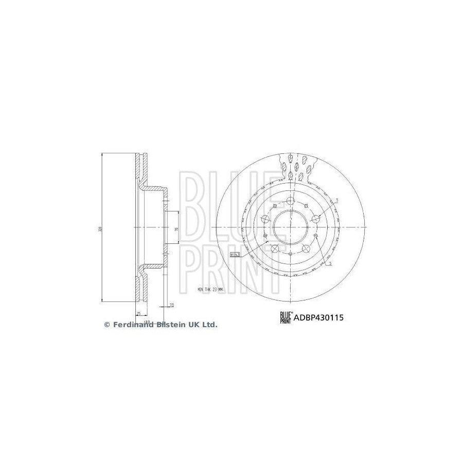 Blue Print ADBP430115 Brake Disc For Tesla Model 3 (5Yj3)