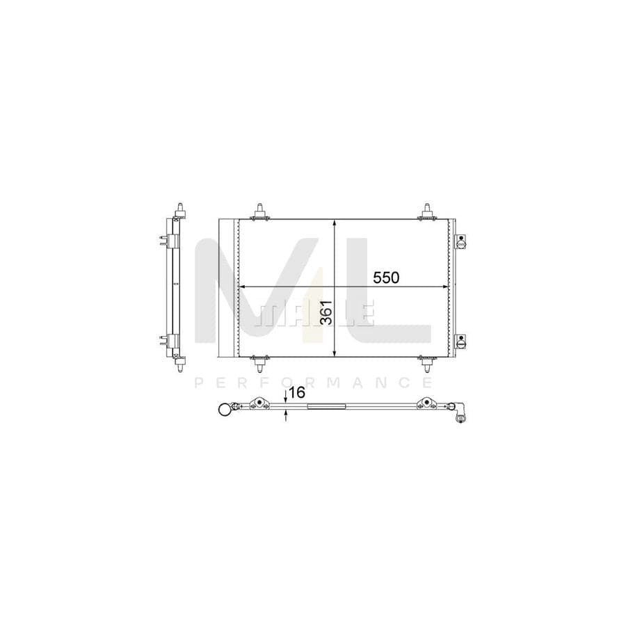 MAHLE ORIGINAL AC 487 000S Air conditioning condenser with dryer | ML Performance Car Parts