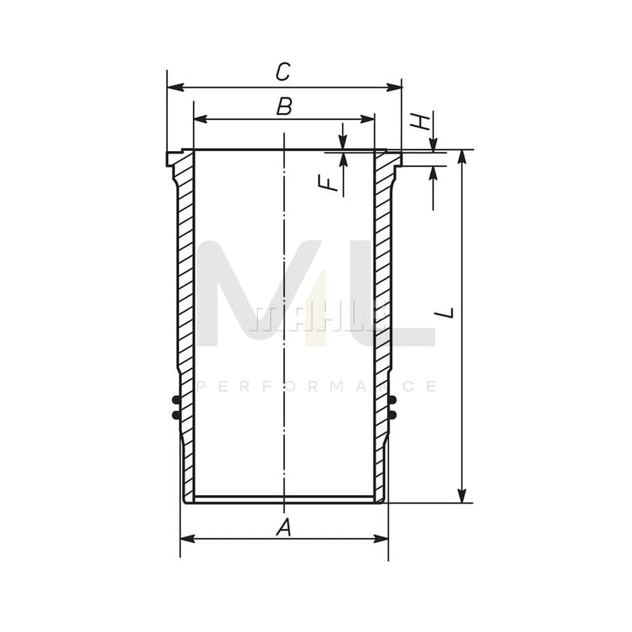 MAHLE ORIGINAL 439 LW 00101 001 Cylinder Sleeve 120,0mm | ML Performance Car Parts