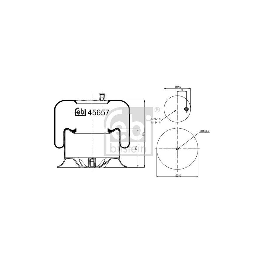 Febi Bilstein 45657 Boot, Air Suspension