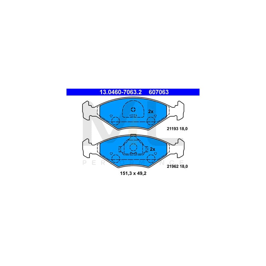 ATE 13.0460-7063.2 Brake pad set for FIAT FIORINO excl. wear warning contact, not prepared for wear indicator | ML Performance Car Parts