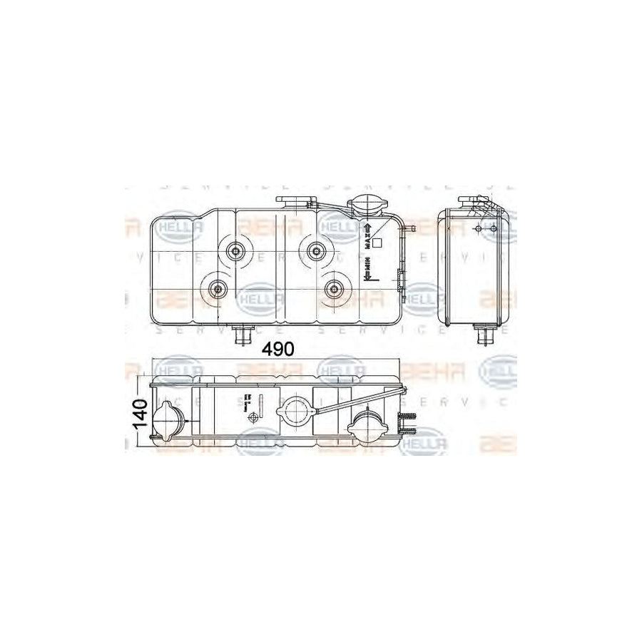 Hella 8MA 376 705-181 Coolant Expansion Tank