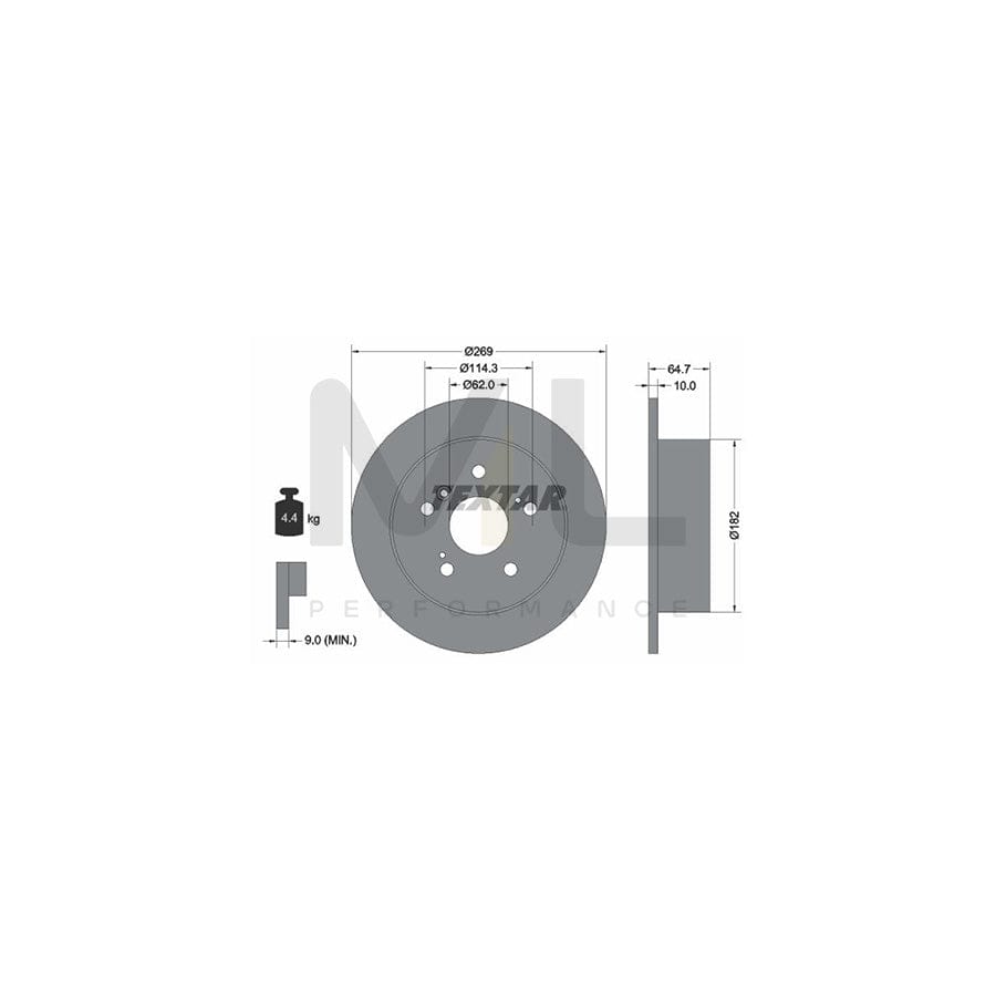 TEXTAR 92079300 Brake Disc Solid, without wheel hub, without wheel studs | ML Performance Car Parts