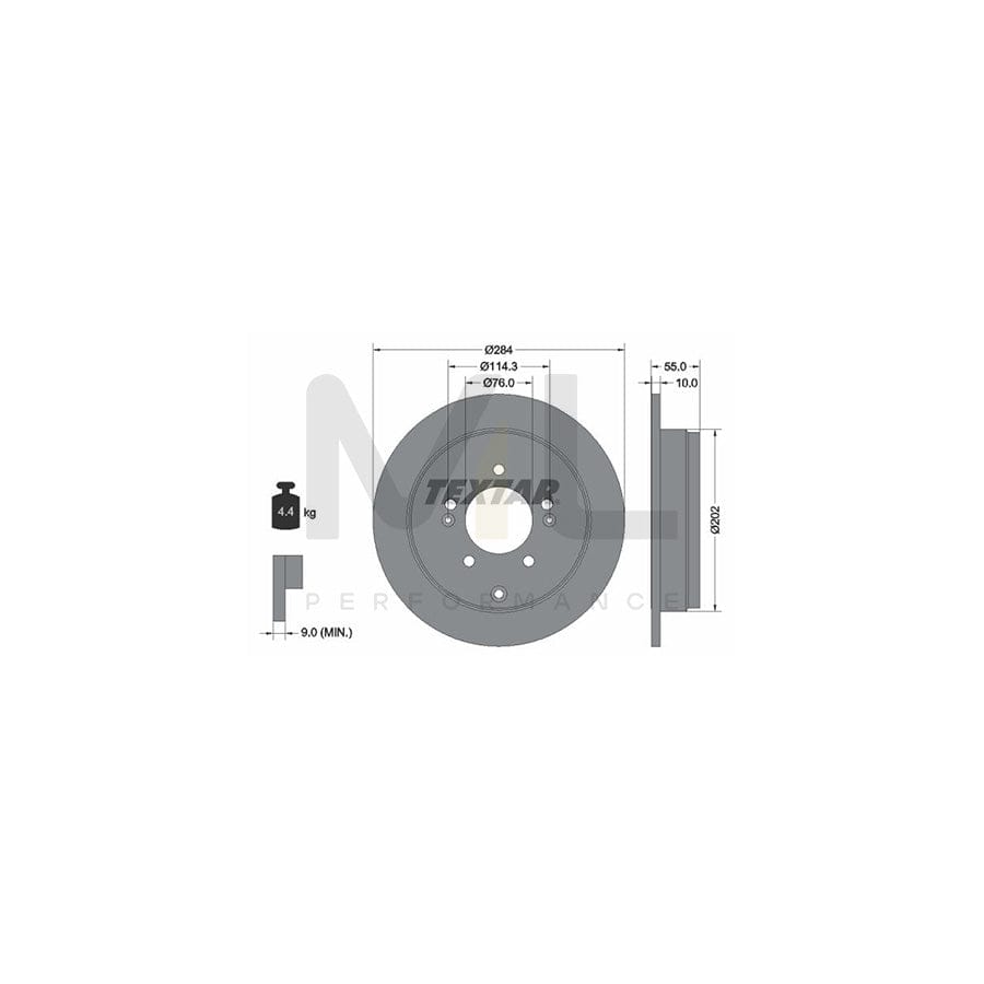 TEXTAR PRO 92271003 Brake Disc Solid, Coated, without wheel hub, without wheel studs | ML Performance Car Parts