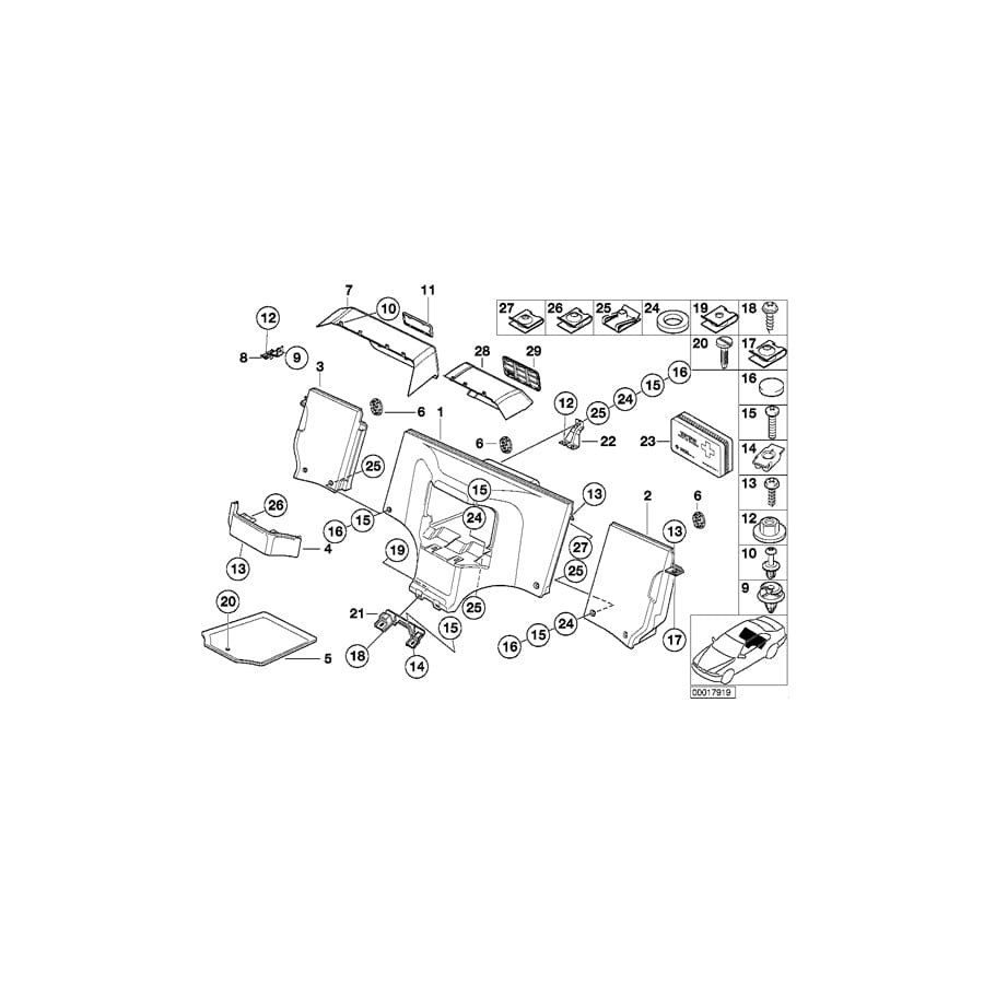 Genuine BMW 51468401893 E36 Floor Carpet, Rear SCHWARZ (Inc. Z3 2.8, Z3 3.0i & Z3 M) | ML Performance UK Car Parts