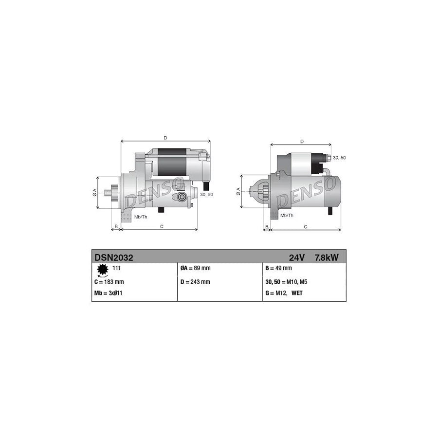 Denso DSN2032 Dsn2032 Starter Motor | ML Performance UK